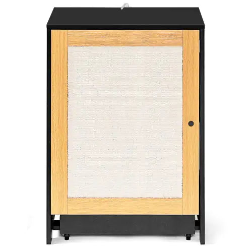 Cat Litter Box Enclosure, Hidden Cat Washroom, Kitty End Table, Litter Cabinet With Sisal Door,Black