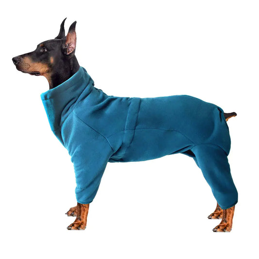DDFS Pet Windproof Warm Cold Weather Onesie Jumpsuit Anxiety Relief Dog Comfort Soft Fleece Pullover Pajamas for Walking Hiking Travel Sleep XXL Turquoise Green