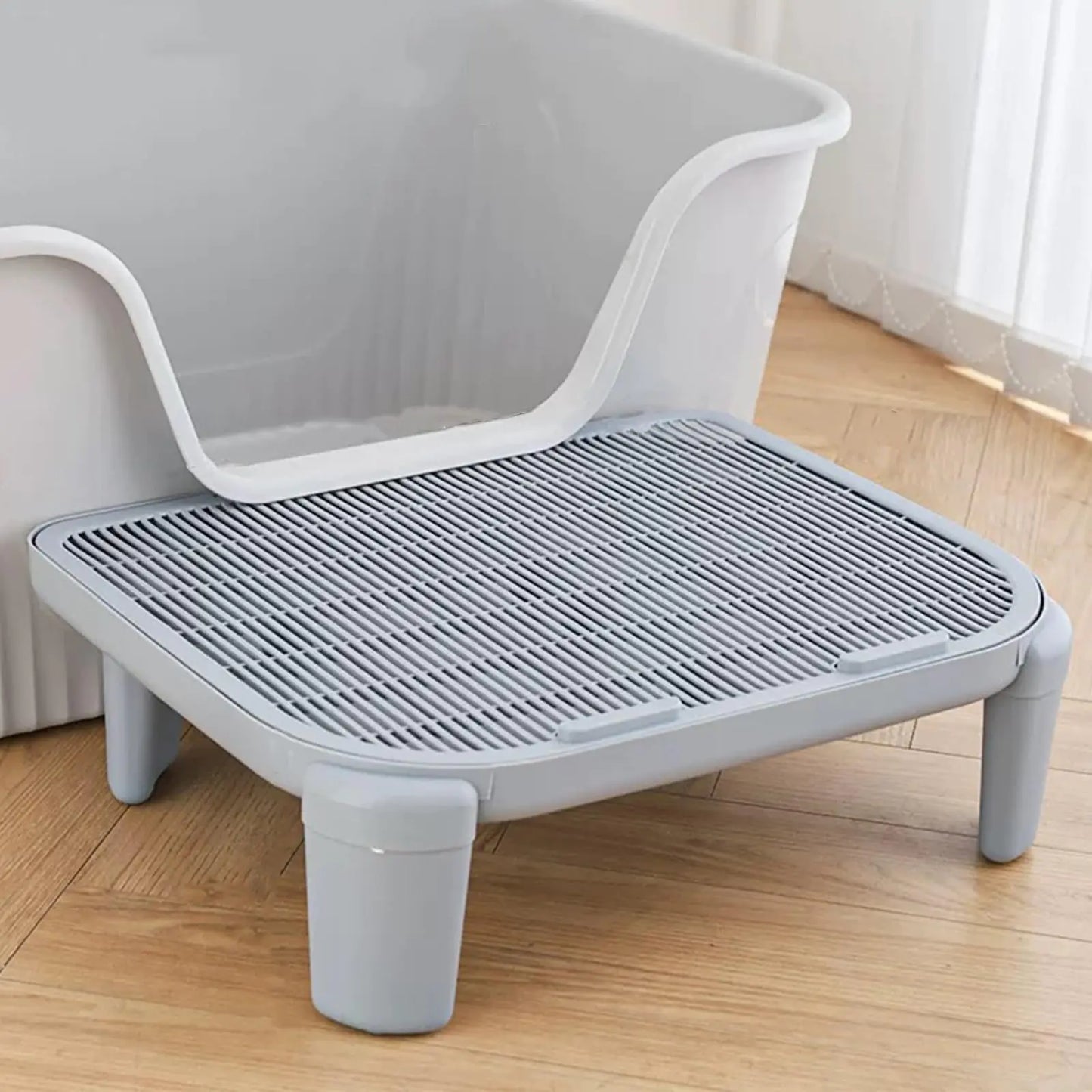Cat Litter Mat Litter Trapping Mat19.69"X15.95"X5.90"Litter Box MatWaterproof Cat Mats for Litter LargeEasy CleanNon-Slip Litter Mat for CatUrine-Proof Kitty Litter Catcher MatWashable (Grey)