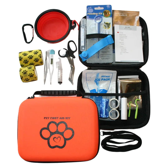 Dog First Aid Kit Pet Friendly Refillable Kit Water Resistant Compact Pet First Aid Kit Dog Medical Kit Dog Emergency Kit Cat First Aid Camping & Hiking Essentials Pet Care Travel