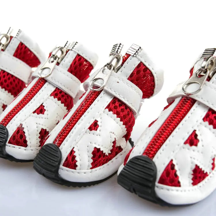 Breathable Mesh Pet Shoes with Fashion Sticker (M Type)
